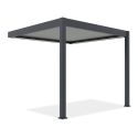 Bioklimatyczna pergola z oświetleniem LED ELEGANCE WALL AUTOMATIC 3x3 w kolorze antracytowo-jasnoszarym