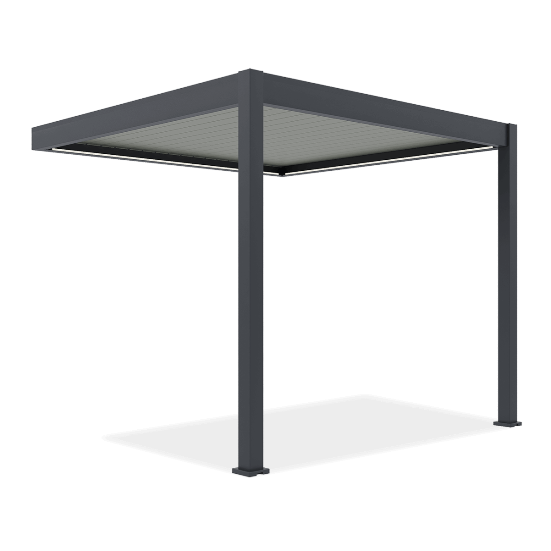Bioklimatyczna pergola z oświetleniem LED ELEGANCE WALL AUTOMATIC 3x3 w kolorze antracytowo-jasnoszarym