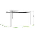 Wymiary -  pergola przyścienna z oświetleniem ELEGANCE WALL AUTOMATIC 3x4 Anthracite/Light Grey - Gutroof