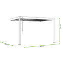 Wymiary -  pergola z oświetleniem LED ELEGANCE WALL AUTOMATIC 3x4 w kolorze taupe