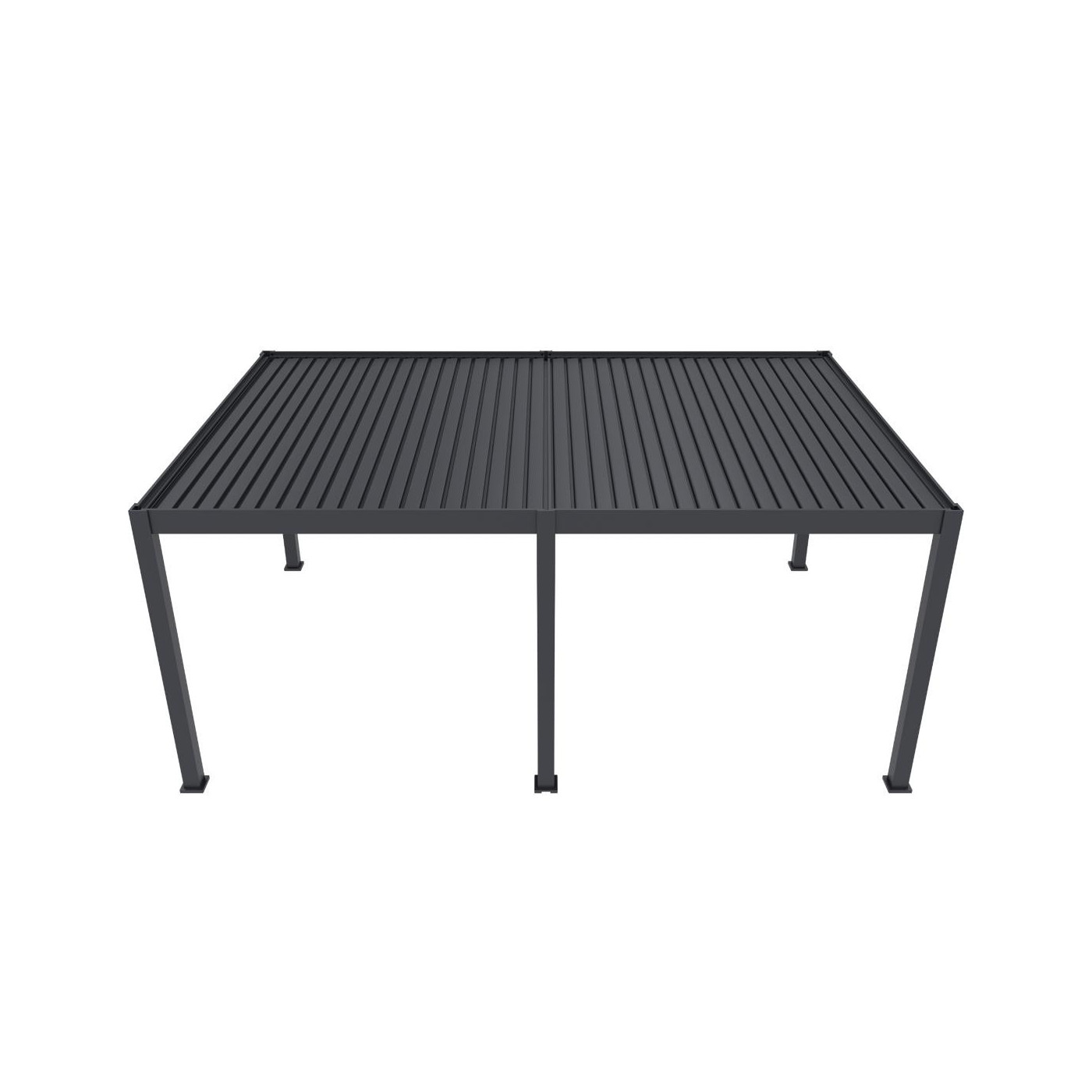 Pergola elektryczna tarasowa DELUE PRO AUTOMATIC 4x6 z oświetleniem LED Antracyt Gutroof widok z góry