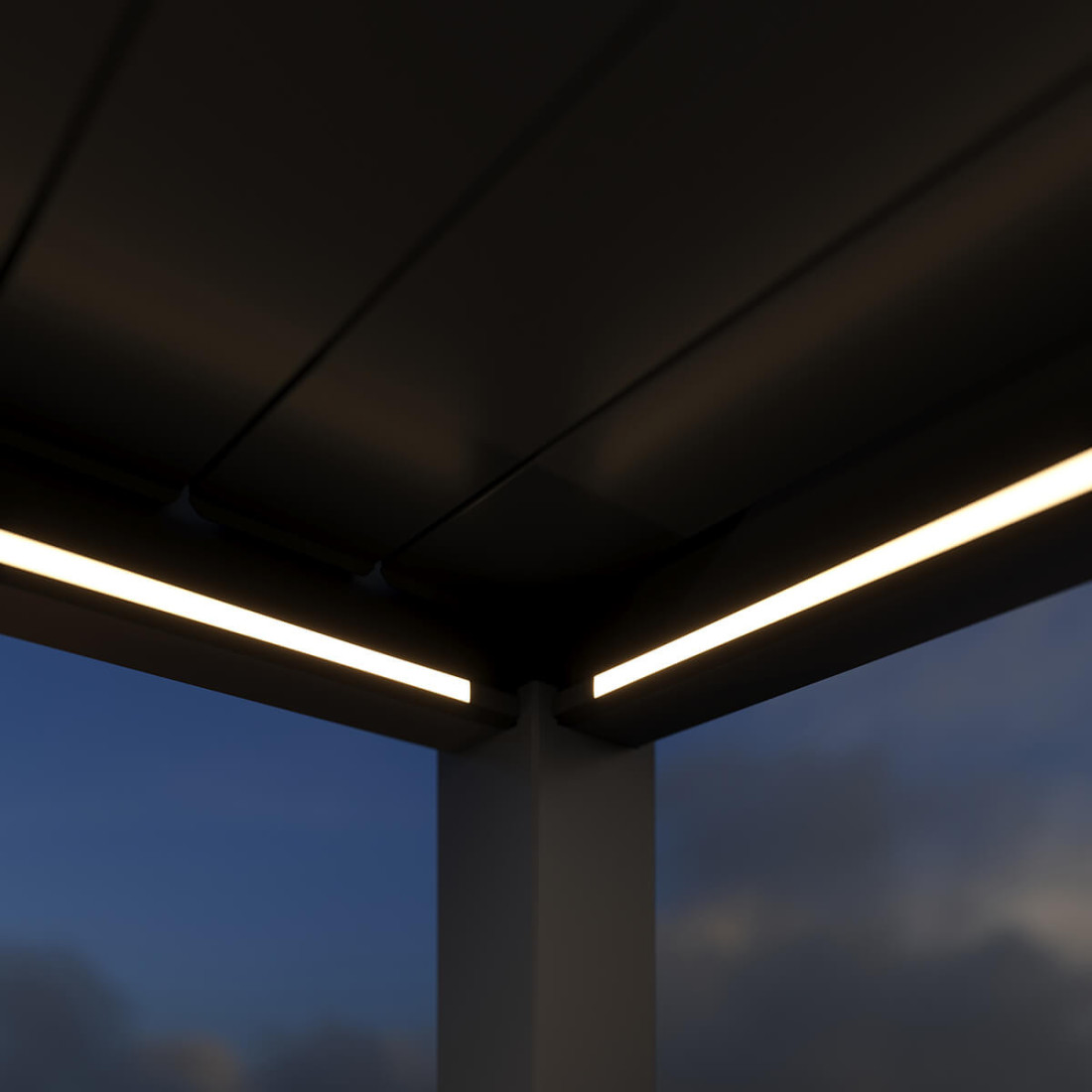 Zbliżenie na oświetlenie led nocą