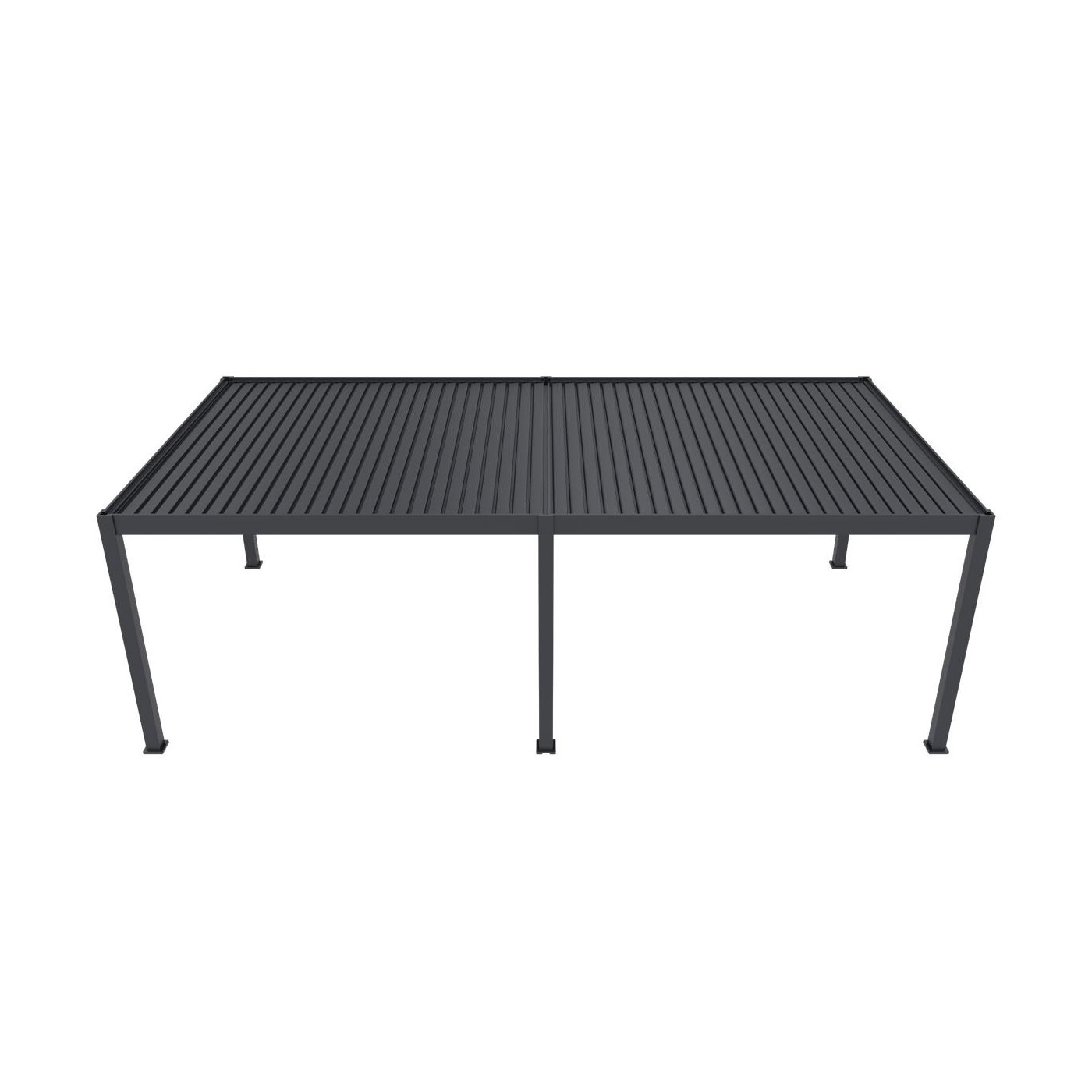 Widok z góry pergoli tarasowej DELUXE PRO AUTOMATIC z oświetleniem LED kolor antracytowy 4x8m
