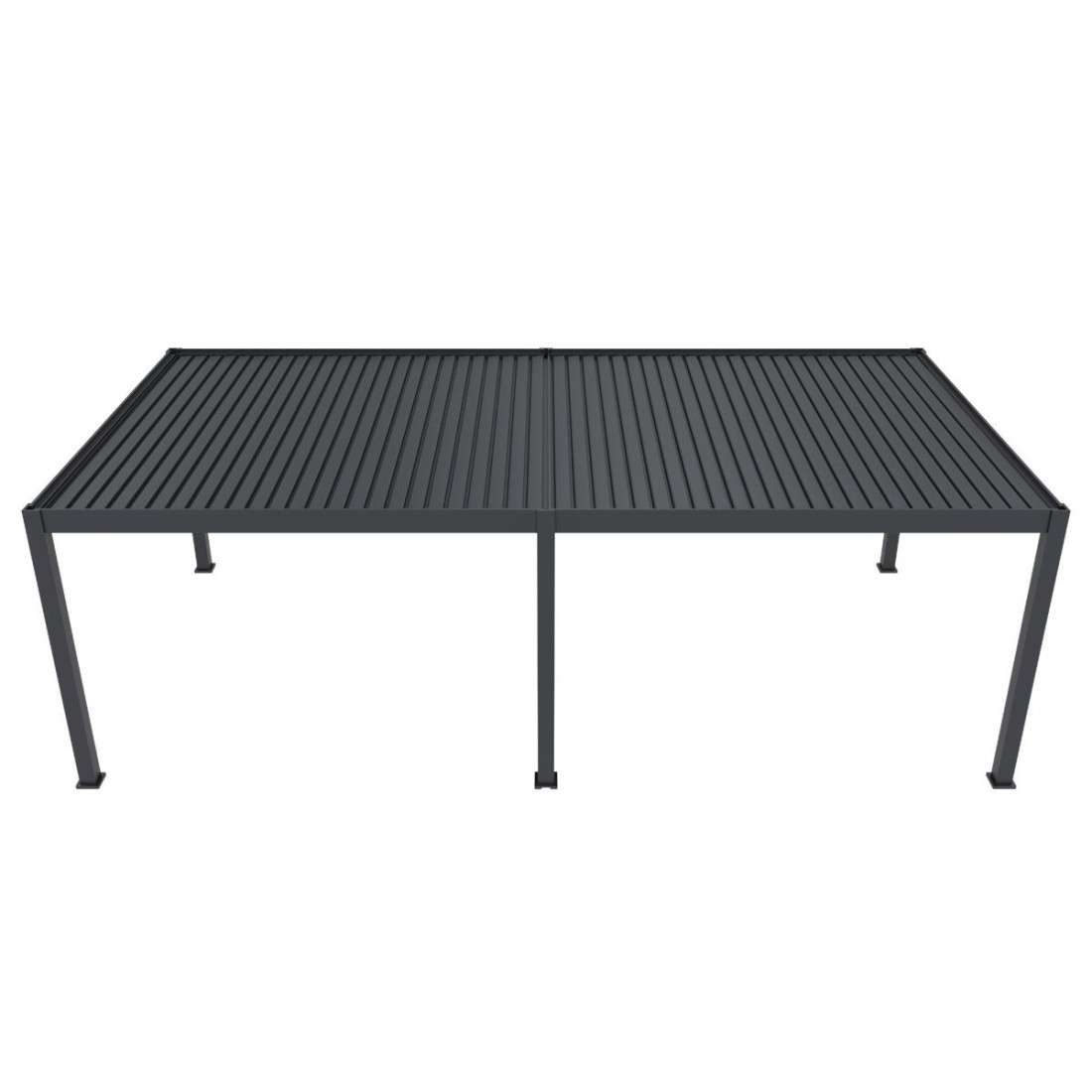 Widok z góry pergoli tarasowej DELUXE PRO AUTOMATIC z oświetleniem LED kolor antracytowy 4x8m