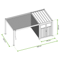 Wymiary pergoli Fusion 3x4m+2