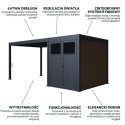 Cechy pergoli tarasowej Fusion 3x4m+2 Gutroof