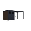 Pergola tarasowa Fusion 3x4+2 Anthracite Gutroof ze schowkiem widokz tyłu