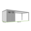 Wymiarowanie Wiata garażowa SUPERIOR 5.3x3 +2 Anthracite - Gutroof