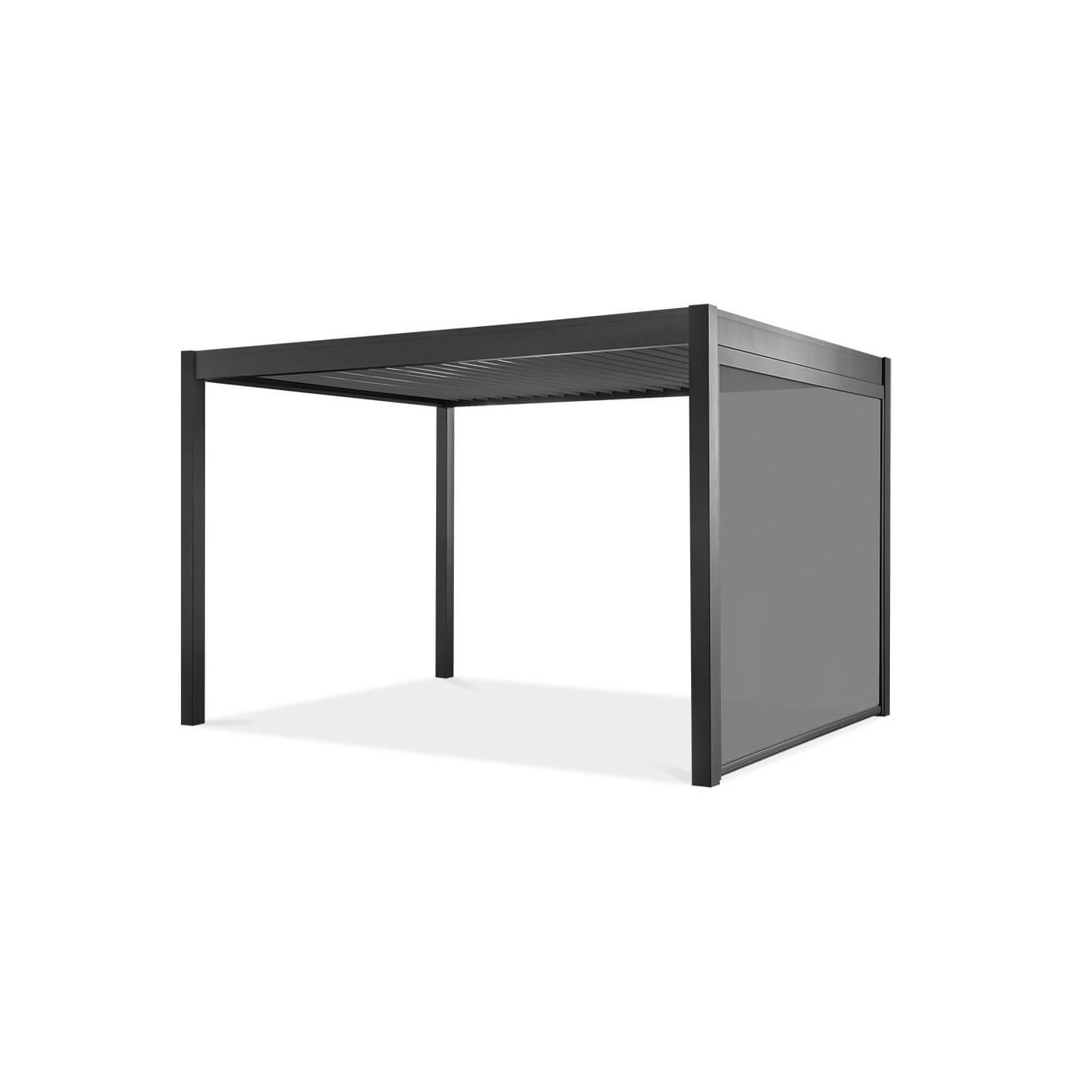 Bok pergoli 3x4 z zamontowaną roletą 3m anthracite