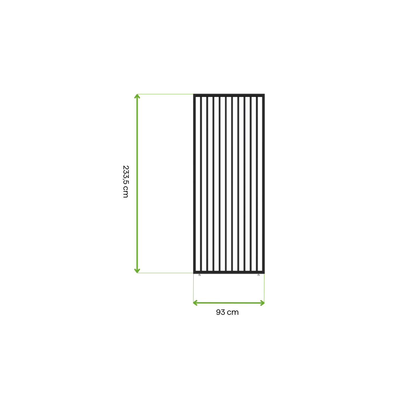 Wymiary - panel żaluzjowy pionowy do pergoli ELEGANCE/DELUXE/FUSION 1 m Anthracite - Gutroof