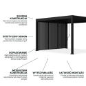 Cechy - panel żaluzjowy pionowy do pergoli ELEGANCE/DELUXE/FUSION 1.2 m Anthracite - Gutroof