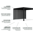 Cechy - panel żaluzjowy pionowy do pergoli ELEGANCE/DELUXE/FUSION 1.3 m Anthracite - Gutroof