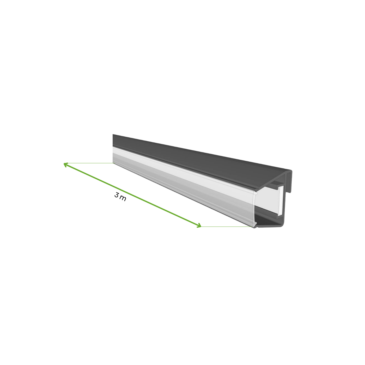 Wymiary - oświetlenie LED do pergoli 3m x 2 Anthracite - Gutroof