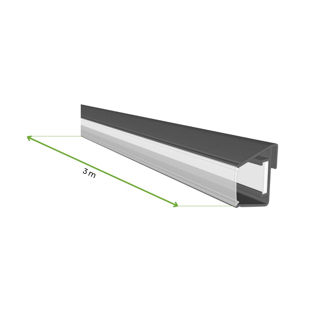 Wymiary - oświetlenie LED do pergoli 3m x 2 Anthracite - Gutroof