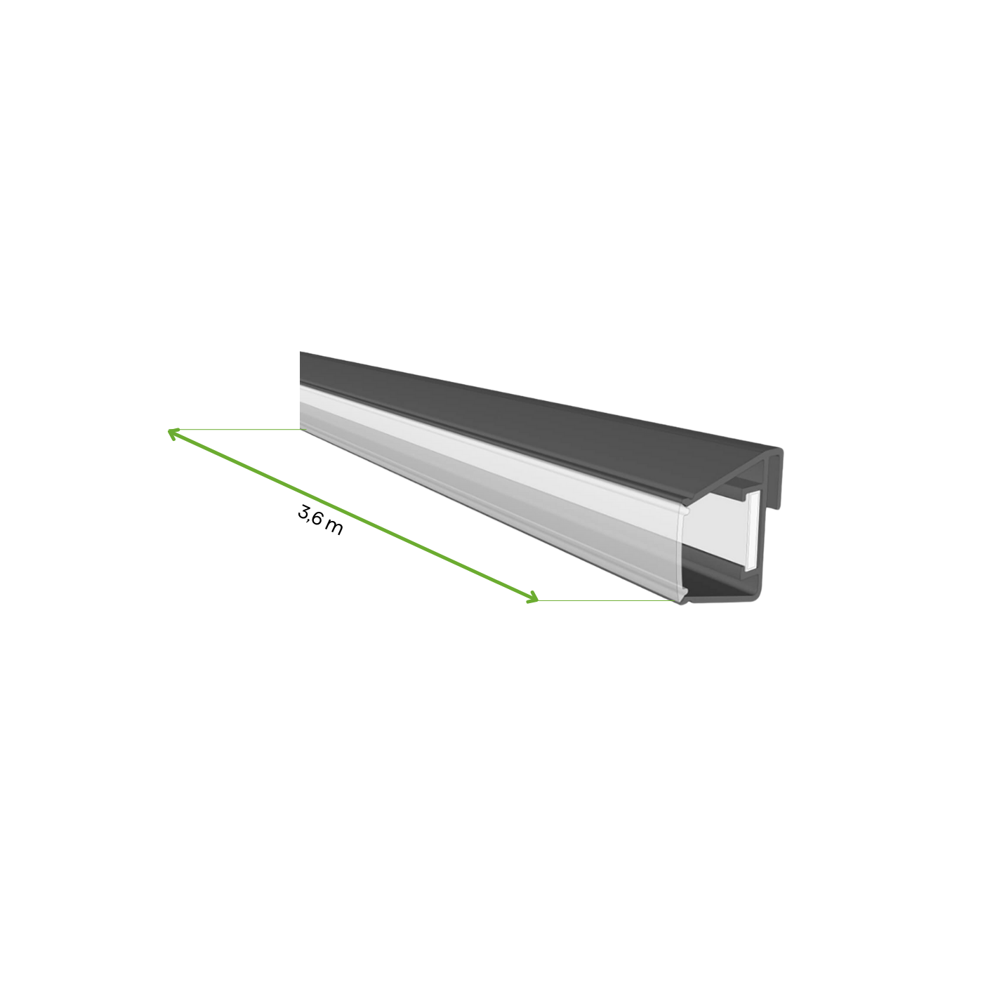 wymiary - oświetlenie LED do pergoli 3.6m x 2 Anthracite - Gutroof