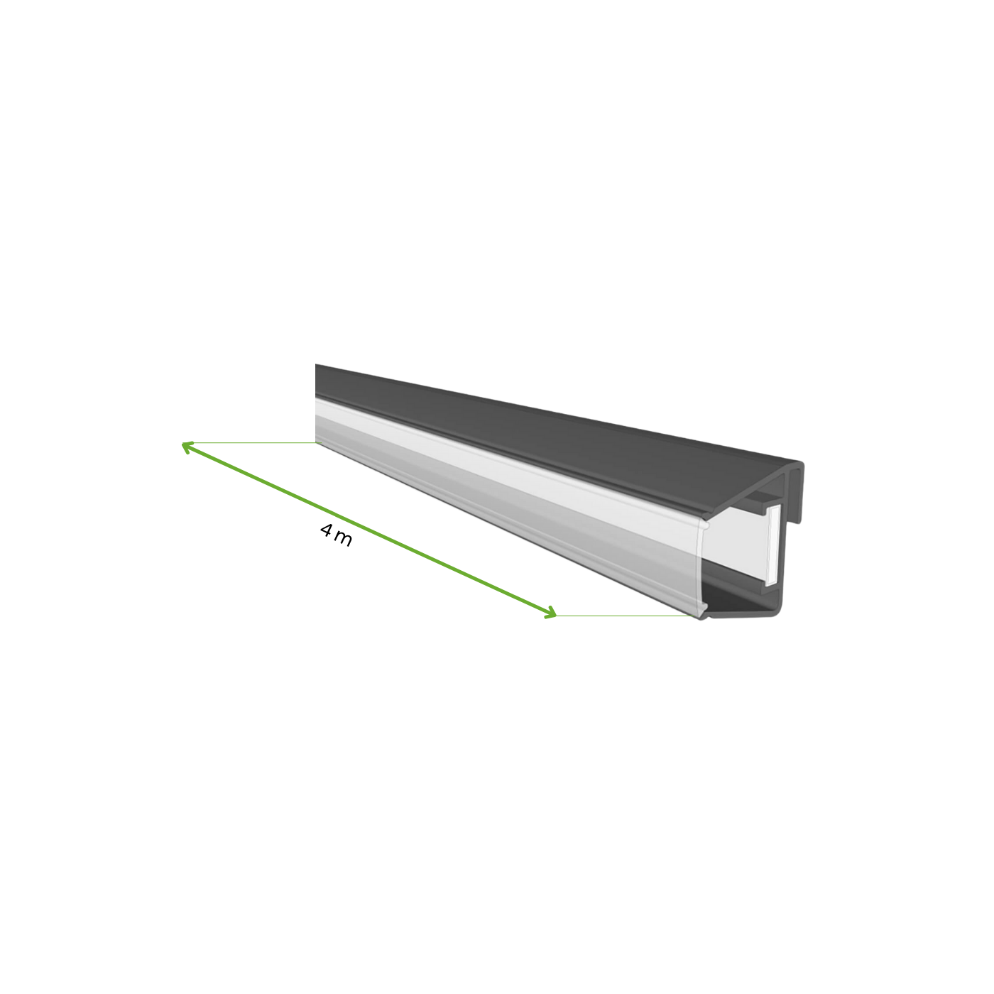wymiary - oświetlenie LED do pergoli 4m x 2 Anthracite - Gutroof