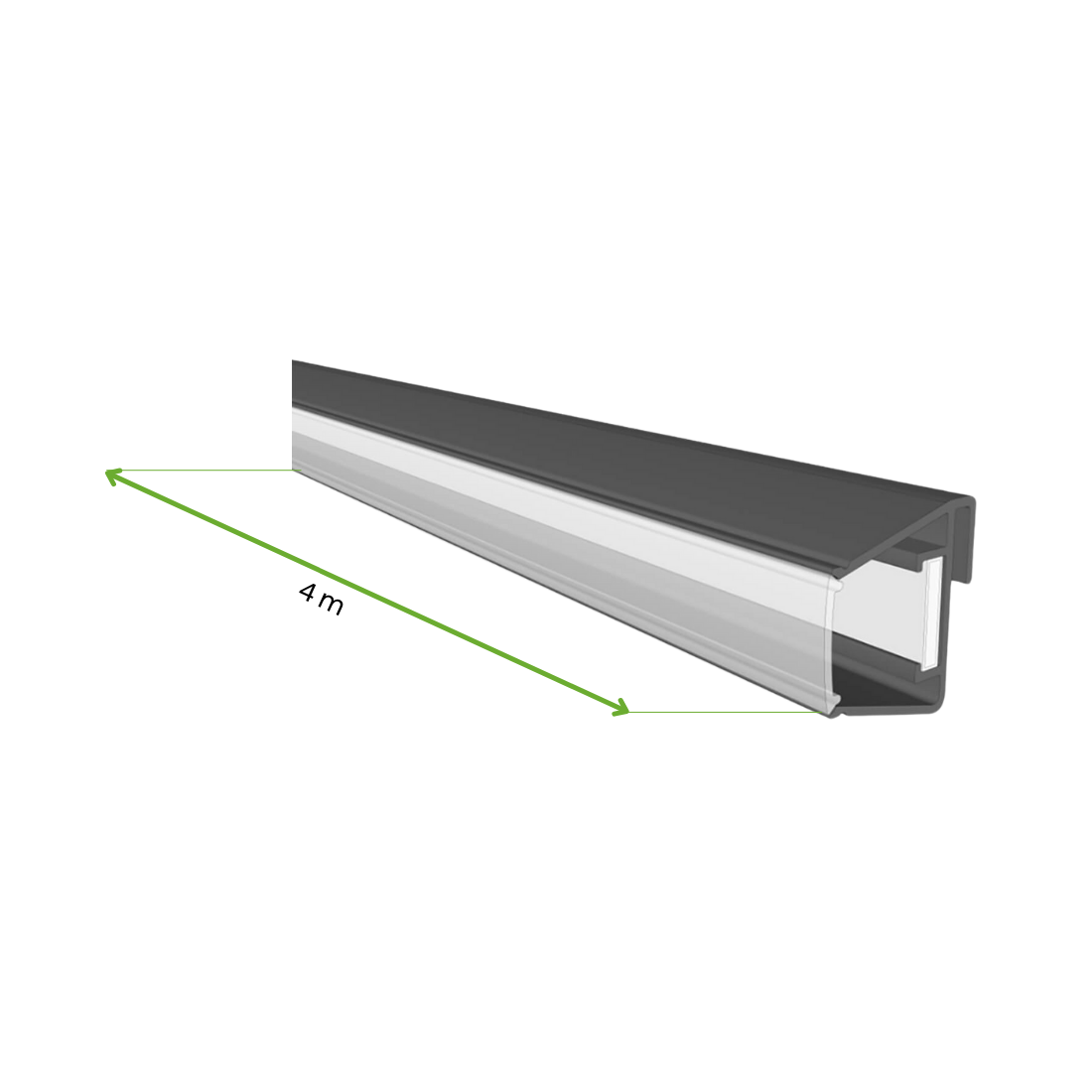 wymiary - oświetlenie LED do pergoli 4m x 2 Anthracite - Gutroof