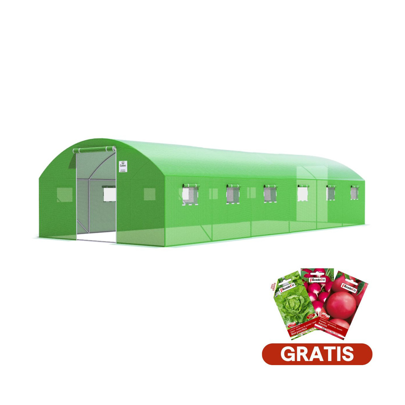 tunel z podwójnymi drzwiami na pomidory, zielony, nasiona gratis