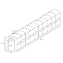 Wymiary tunelu foliowego z podwójnymi drzwiami 4x10x2 - 40m2 Zielony