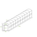 10 sekcyjny ogrodowy tunel foliowy 4x10x2 - 40m2 biały - Cultivo