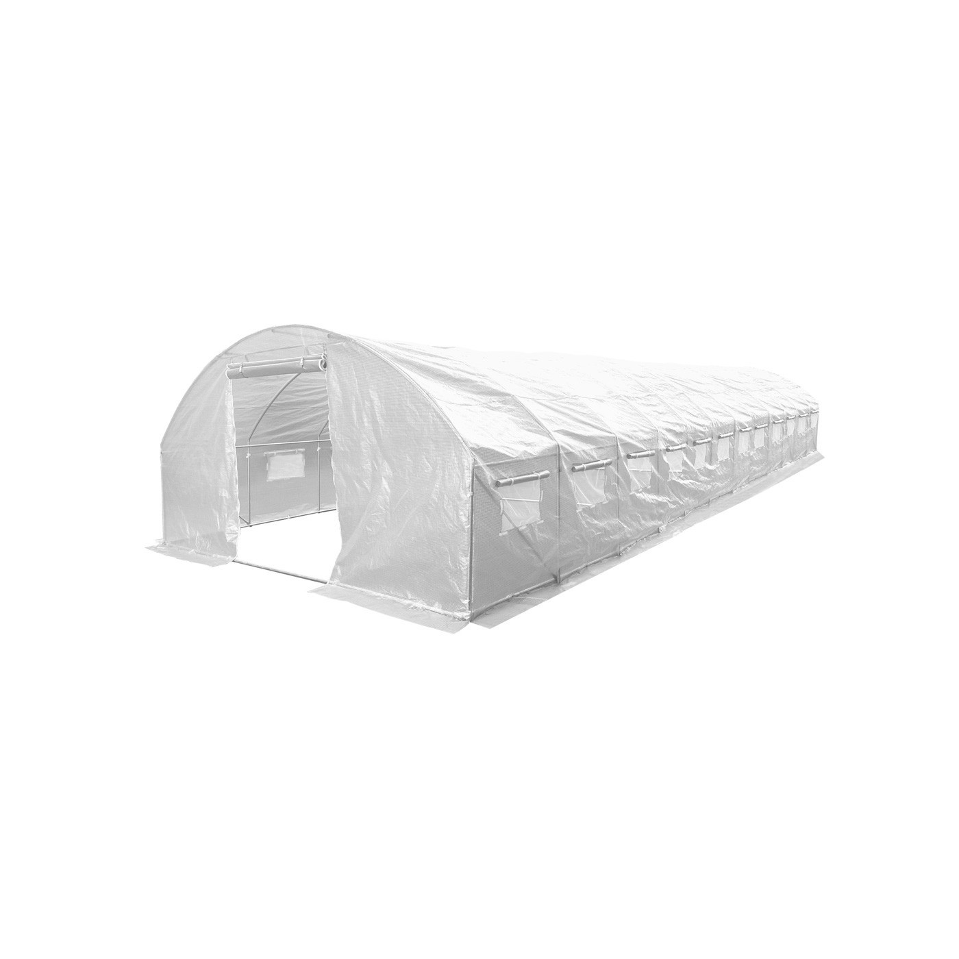 Tunele foliowe - Tunel podwójne drzwi 4x12x2 48m2 Biały Focusgarden.pl