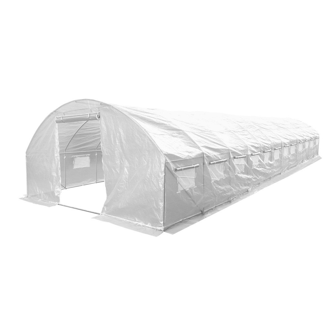 Tunele foliowe - Tunel podwójne drzwi 4x12x2 48m2 Biały Focusgarden.pl