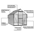 Cieplarnia ogrodowa czarna 183x303cm Black Cultivo, solidna