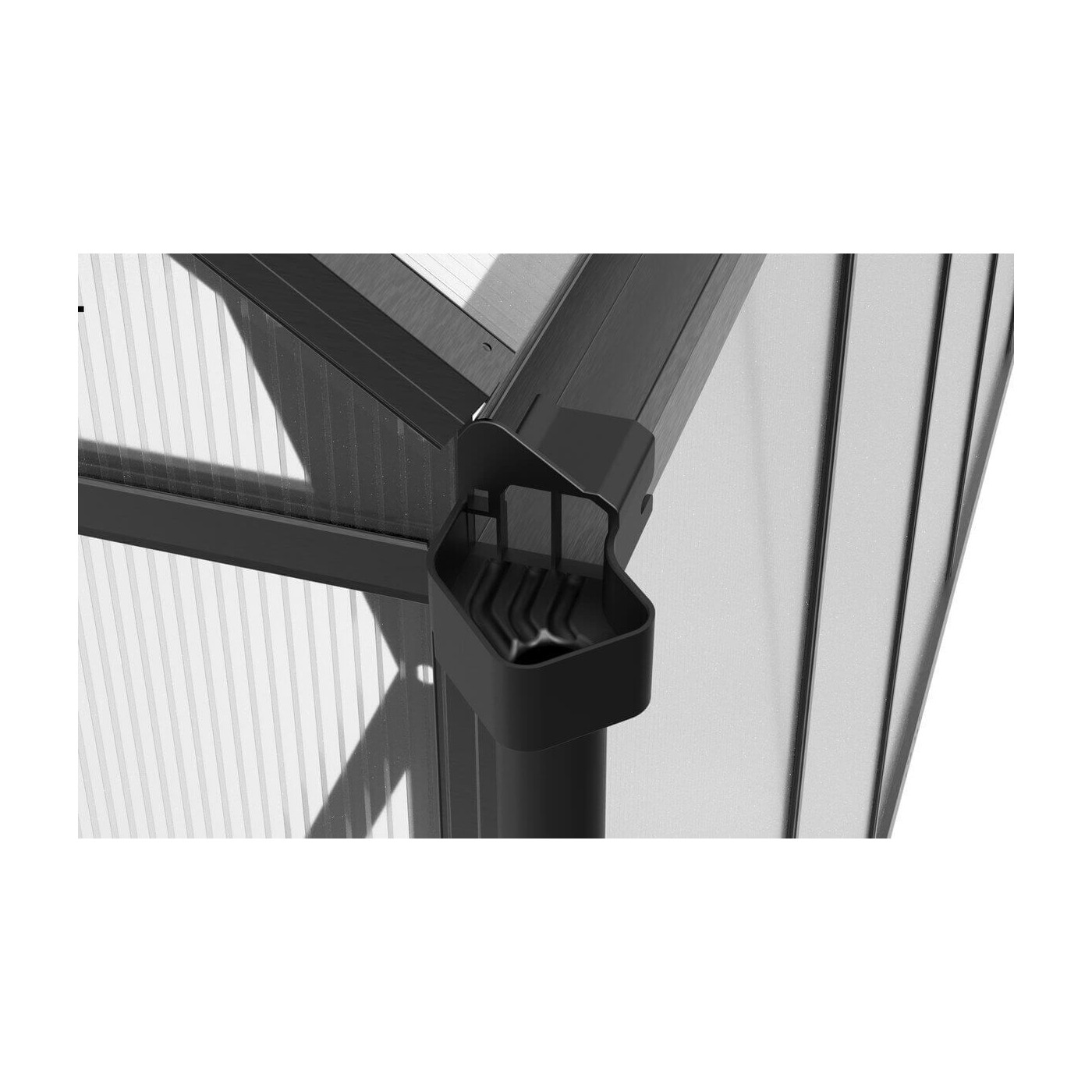 Szklarnia aluminiowa, panele poliwęglanowe 244x490cm Black - Cultivo