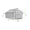 Szklarnia aluminiowa, panele poliwęglanowe 244x490cm Black - Cultivo