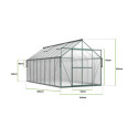 Szklarnia ogrodowa aluminium+poliwęglan 244x490cm Dark Green Cultivo