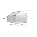 Aluminiowa szklarnia ogrodowa Slide-In 244x490cm Silver - Cultivo