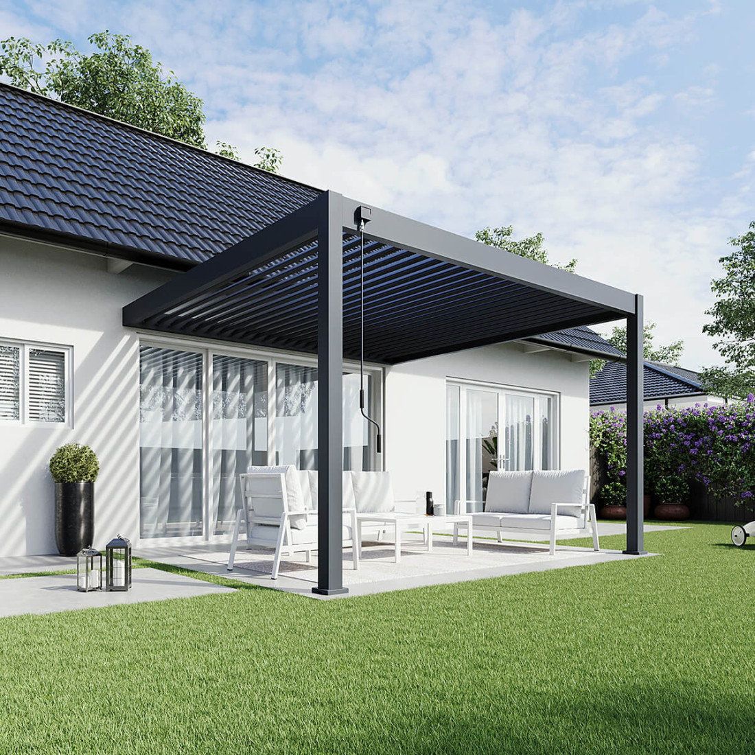 Pergola Przyścienna DELUXE Wall 3,6x4 Antracyt | Gutroof
