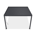 Widok z góry pergoli tarasowej Deluxe Wall 3.6x4 antracytowej na białym tle.