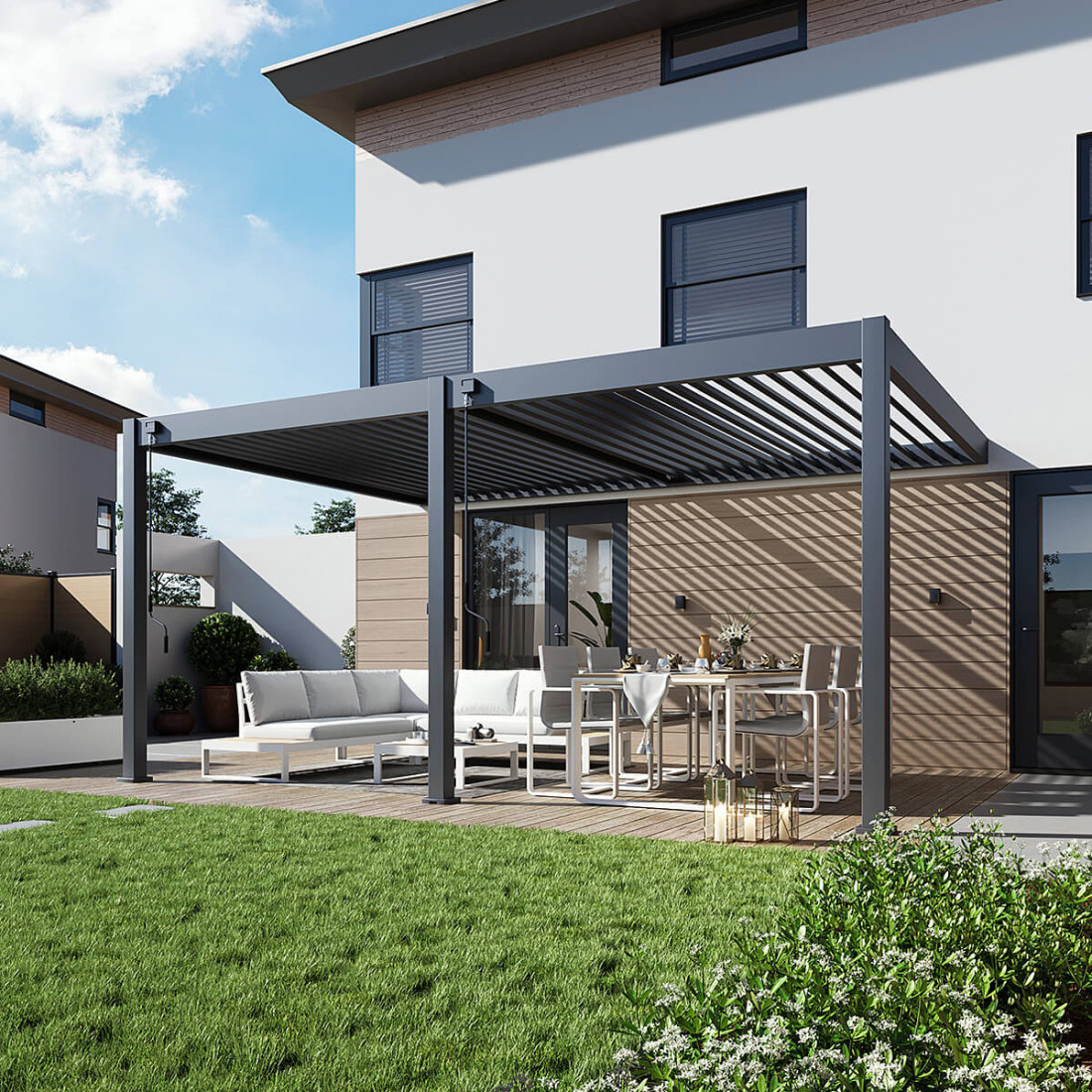  Pergola Przyścienna DELUXE Wall 3,6x5,3 Antracyt | Gutroof