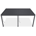 Boczne ujęcie pergoli tarasowej DELUXE WALL 3.6x6, ukazujące detale konstrukcji.