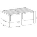 Pergola tarasowa DELUXE WALL 3.6x6 w kolorze antracytowym, widok z góry na białym tle.
